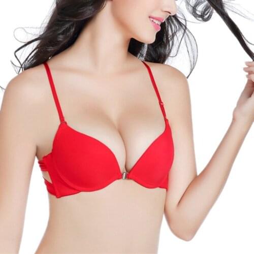 Front Closure Y-strap Plunge Bra Women Super Gathering Push Up Bra Femme Sexy Underwire Seamless Bras for Women Bras