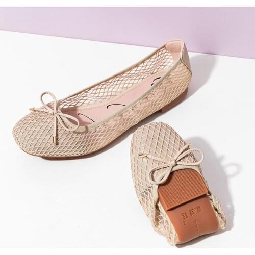 Quicheshoes 2021 NEW Summer Mesh Women Flat Elastic Shoes Elegance Versatile Women Flat Foldable Ballet Flats Round Toe Female