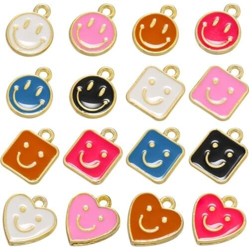 ZHUKOU Cute small charms summer Dripping oil Enamel small pendants for DIY Earrings jewelry making accessories wholesale VD943