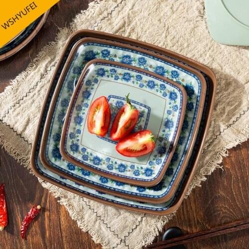 1pcs Melamine Dinner Plate Quartet Dinner Plate Service Plate Disc Cake Plate Western Steak Disc Kitchen Board Snack Plate