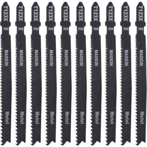 10PCS HCS T-Shank Jigsaw Blades Jig Saw Blade Set For Wood Plastic Metal Cutting Power Tools Ig Saw Blade Tool Accessories