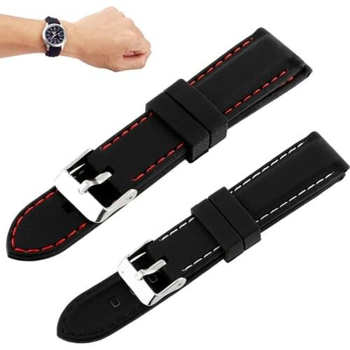 18mm-24mm Width Fashion Soft Silicone Watch Strap Band Buckle Watchband Replacement Wristband watch strap New
