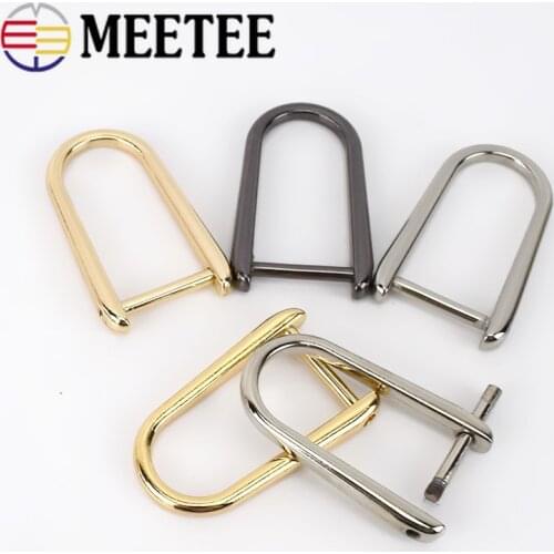 2/4/10pcs Meetee 20mm Bag Strap Metal Buckles Removable Screws D-Shape Buckle Clasp Connector Bags Hanger DIY Hardware Accessory