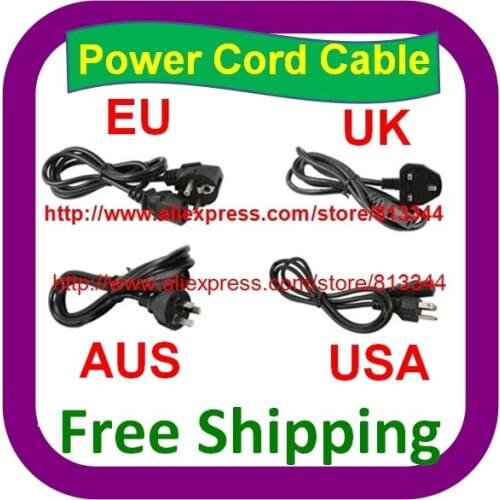 2 pcs 1.5M Free Shipping AC Power Cord cable lead Adapter EU US UK AU Plug 10A 250V Laptop AC Adapter Cord