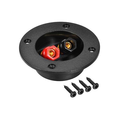 2-Way Round Speaker Box Terminal Binding Post Stereo Cup Connectors Plugs 1pcs