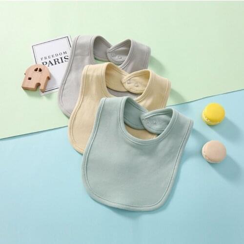 K1KC 3 Pcs Newborn Baby Toddler Bibs Solid Color Saliva Towel Feeding Burp Cloth Infant Scarf