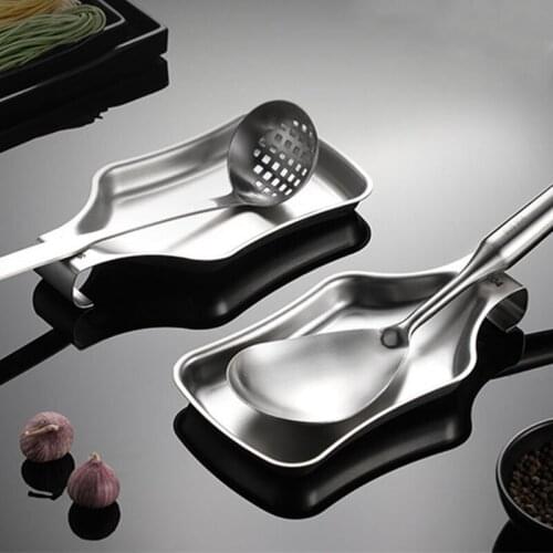 304 Stainless Steel Spoon Holders Fork Spatula Rack Shelf Organizer Spoon Rest Chopsticks Holder Creative Kitchen Gadget
