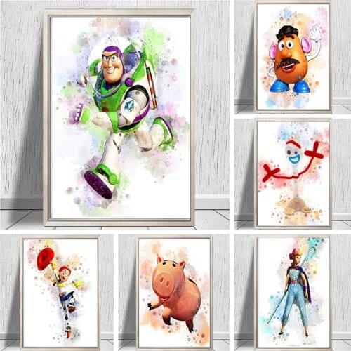 Abstract Movie Disney Toy Story Canvas Painting Poster and Print Wall Art Picture for Kids Room Decoration Gift Home Decor