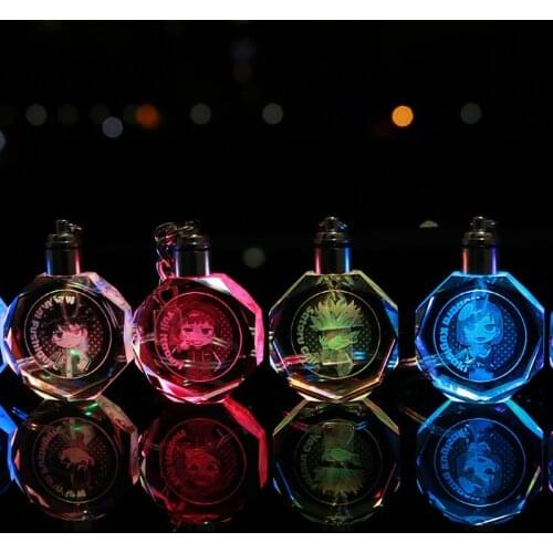 Anime Jujutsu Kaisen LED Flash Keychain Animation Gifts Pendant Anime Cosplay Accessories Key Chain Holder
