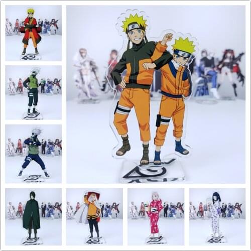 Anime Sasuke Sakura Kakashi Iruka action figure cosplay Orochimaru Hiruzen Shikamaru acrylic doll 15cm