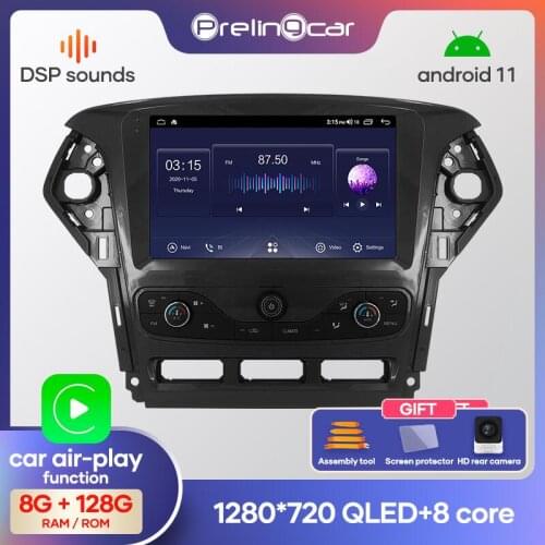 Prelingcar Android 10.0 NO DVD 2 Din Car Radio Multimedia Video Player Navigation GPS For Ford Mondeo 2010-2014 Octa-Core 4G