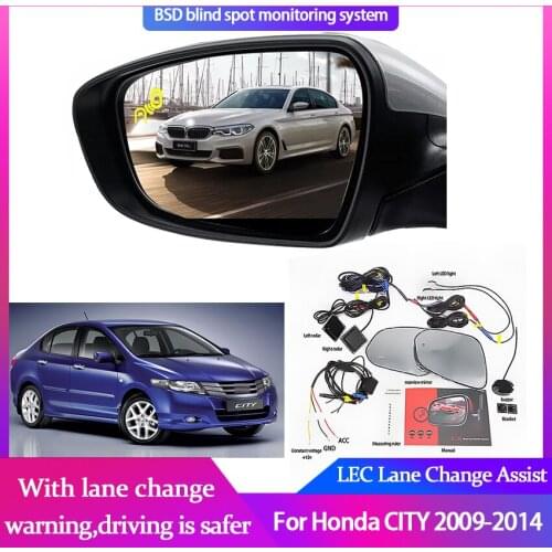 Car Blind Spot Mirror Radar Detection System BSD Microwave Blind Monitoring Assistant Driving Security For Honda CITY 2009-2014