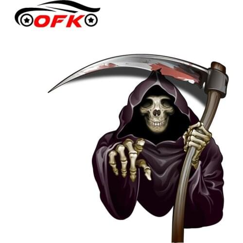 Car Stickers Decor Motorcycle Decals Horror Death Skull Decorative Accessories Creative Sunscreen Waterproof PVC,12cm*11cm