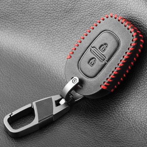2 Buttons Remote Leather Car Key Case For Renault Scenic Master Megane Duster Logan Clio Captur Laguna