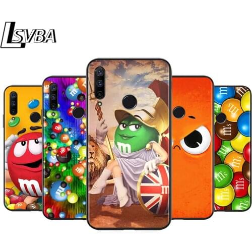 Cute MM Chocolate for Huawei Honor 30 20S 20 10i 9S 9A 9C 9X 8X 10 9 Lite 8A 7C 7A Pro Phone Case Black Cover