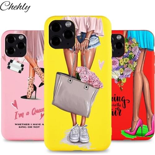 Cool Girl Phone Case for IPhone 6s 7 8 11 12 Plus Pro Mini X XS MAX XR SE Fashion Cases Soft Silicone TPU Shell Accessorie Cover