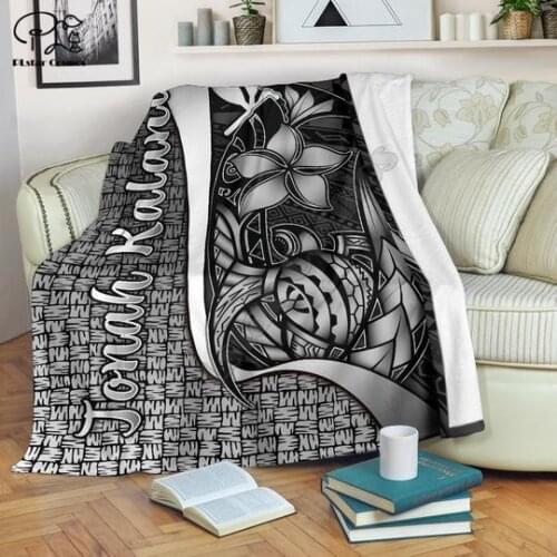 Turtle with Hook Polynesian style Blanket 3D printed Sherpa Blanket on Bed Home Textiles Dreamlike HOME ACCESSORIES