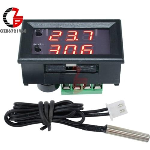 W1209WK DC 12V LED Digital Thermostat Temperature Controller Regulator Refrigerator Frige LED Light Fan Heating Cooling Control