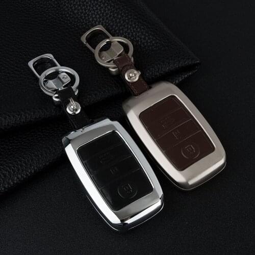 Zinc Alloy+Leather Car Key Fob Cover Case for Kia Rio K2 Sportage 2017 Optima K5 Ceed Sorento Soul Cerato K3 Forte Accessories