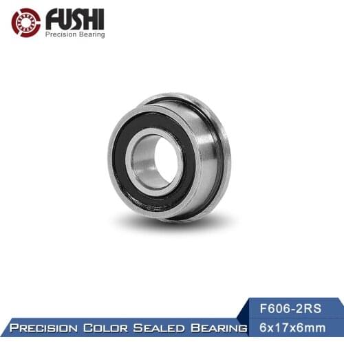 F606-2RS Bearing 6x17x6mm ( 10 PCS ) ABEC-1 Miniature Flanged F606RS Ball Bearings RF-1760DD