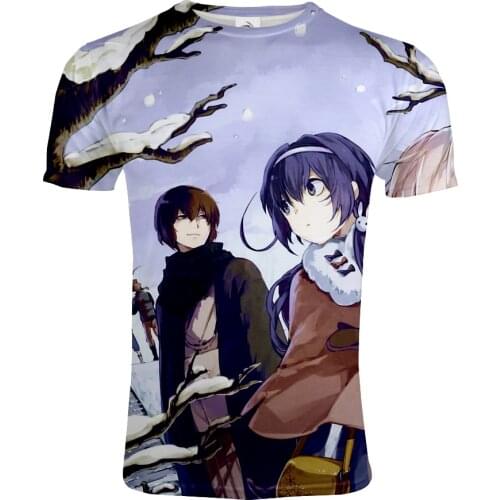 2021 Anime Stray Dogs 3D Printed T-shirt Fashion Harajuku O-Neck Streetwear T Shirt Mens Casual Short Sleeve Tees Hip Hop Tops