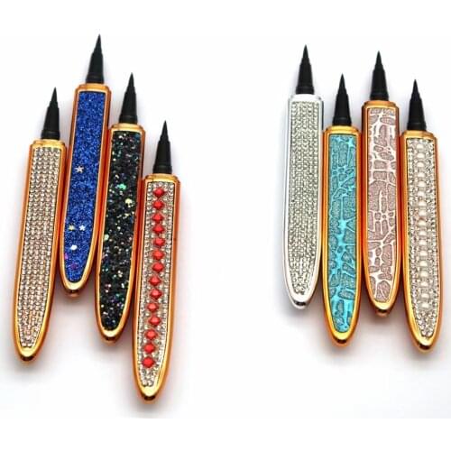 Eyelash Glue Eyeliner Pen Black Magic Lash Liner Self Adhesive 2 In 1 Waterproof Long Lasting Diamond Bling Free Shipping