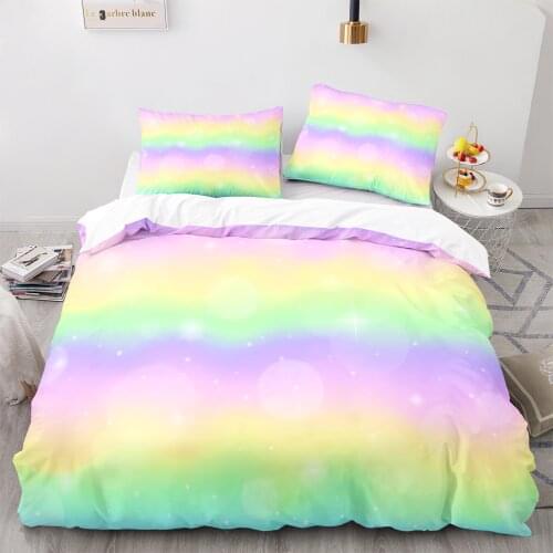 Colorful Rainbow Bedding Set Single Twin Full Queen King Size Rainbow Bed Set Childrens Kid Bedroom Duvetcover Sets 3D Print 13