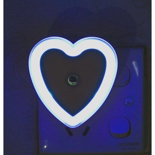 US/EU Heart-shaped Creative Energy-saving Light Control Night Light LED Sensor Lamp Smart Night Light For Baby Bedroom Parlor