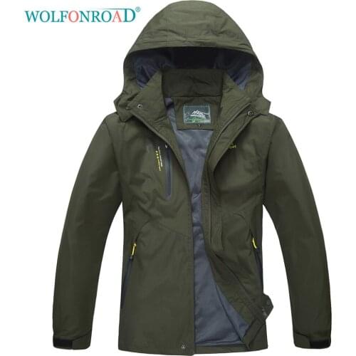 WOLFONROAD Plus Size Lightweight Outdoor Camping Hiking Rain Jacket Mens Waterproof Travel Fishing Jackets Raincoat Windbreaker