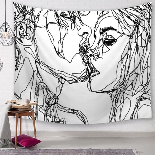 Wall Tapestry Simple Love Tapestry Cartoon Wall Hanging For Home Deco Living Room Bedroom Wall Art Large size