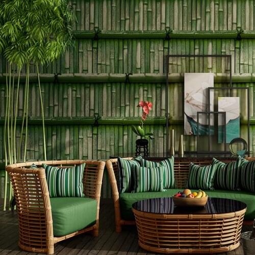 Wallpaper Style Chinese Vintage Bamboo Background Wall Papers Home Decor 3d Living Room Tea House Restaurant Pvc Wallpaper Roll