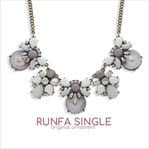 European and American retro style imitation gem necklace personality style short neck chain accessories