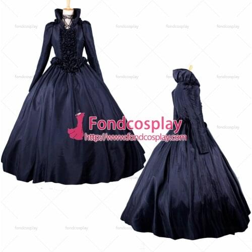Elegant Gothic Lolita Punk Victorian Dress Black Cloak Ball Medieval Gown Cosplay Costume Custom-Made[G1054]