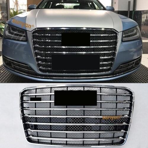 Fit For Audi A8 D4 2011 11 2012 12 2013 13 2014 2015 2016 2017 2018 W12 style Chrome Frame Chrome Rings Grille Grill W Style