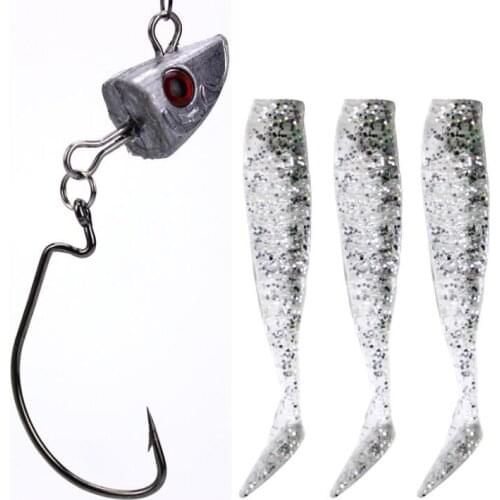 JIG Shad with 9cm15g11cm 25g Jig Head Super Soft Vinyl Paddle Tails for Seabass Zander Fishing Lure 6 colors Soft Bait KIT