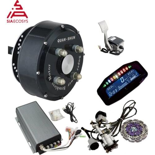 QSMOTOR 72V 90KPH Electric Car Hub Motor Conversion Kits Dual 3000W in wheel Hub Motor Kits For Car with Sabvoton controller