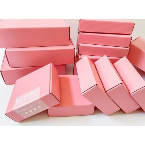 Pink Shipping Boxes, Set of 10, Small Business Shipping Supplies, Packaging Supplies, Bridesmaid Proposal Box, Pink M