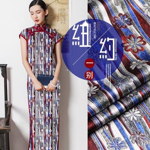 PRINTED SILK STRETCH SATIN 118cm width 19momme100% Silk Satin Blouse Clothing DIY Material