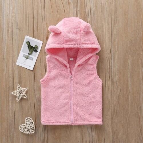 Cute Baby Girl Vest 6-24M Spring Winter Casual Fashion Baby Printing Sleeveless Hooded Waistcoats Kids Vests