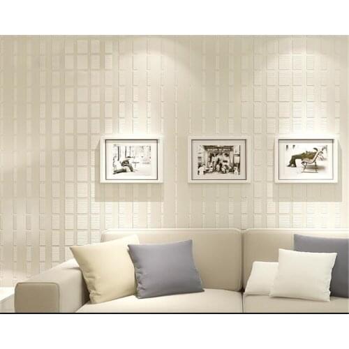 Beibehang Modern geometric mosaic bedroom living room wall wallpaper 3D stereo green creamy white fashion 3d wallpaper roll