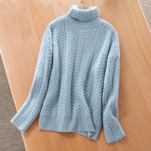 Thick Turtleneck Knitted Wool Sweater Women Tops Autumn Winter Full Sleeve Warm Pullover Female Knitting Jumper S-XXL