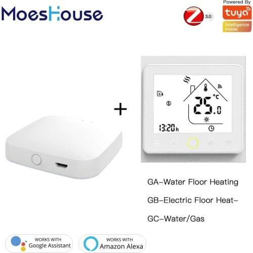 ZigBee Smart Thermostat Temperature Controller 2MQTT Setup Water/Electric floor Heating Water/Gas Boiler with Alexa Google Home