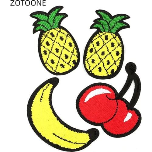 ZOTOONE High-quality Patch Double-sided Sequined Embroidery Patches for Cloth Pineapple Fruit Sewing Stickers Badge Applique Z