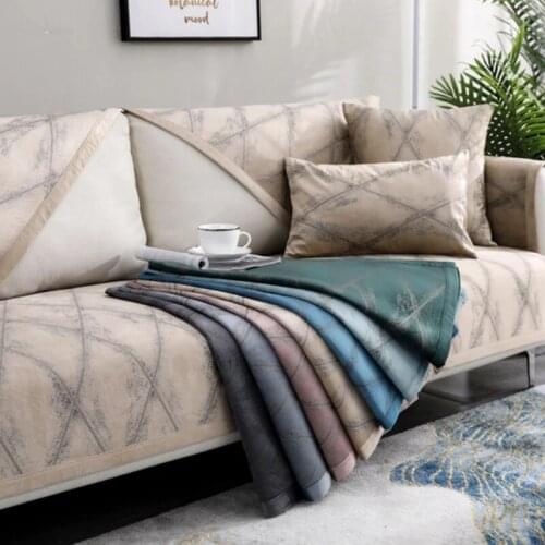 High Quality Soft Sectional Sofa Cover Nordic Chenille Solid Color Sofa Towel Universal Non-slip Couch Cover for Living Room