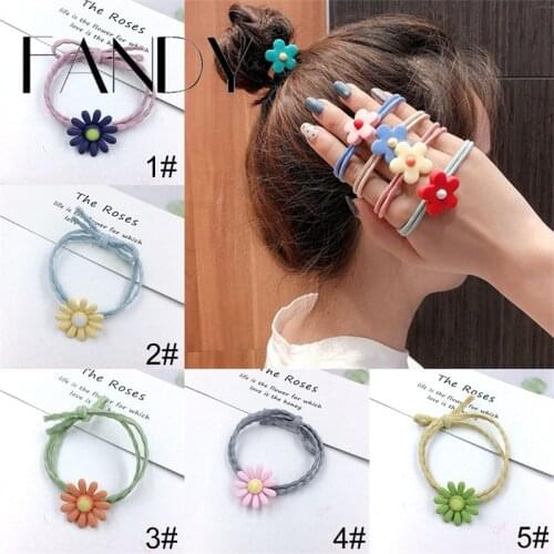 Colorful Daisy Elastic Hairbands for Girls Fashion Women Scrunchie Gum for Hair Accessories Elastic Hair Bands