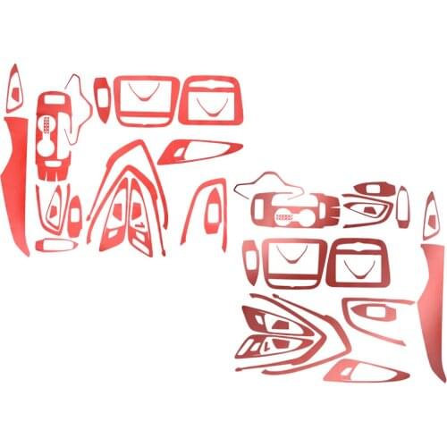 1 Set Red Car Interior Decor Window Control Panel Kits Trims Stickers Carbon Fiber Style Fit For Chevrolet Malibu 2016-2019 LHD