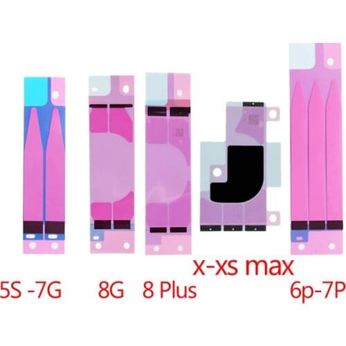 10pcs/lot Battery Adhesive Sticker For iPhone X 5S 5C 6 6s 7 8 Plus XR XS MAX Battery Glue Tape Strip Replacement Part
