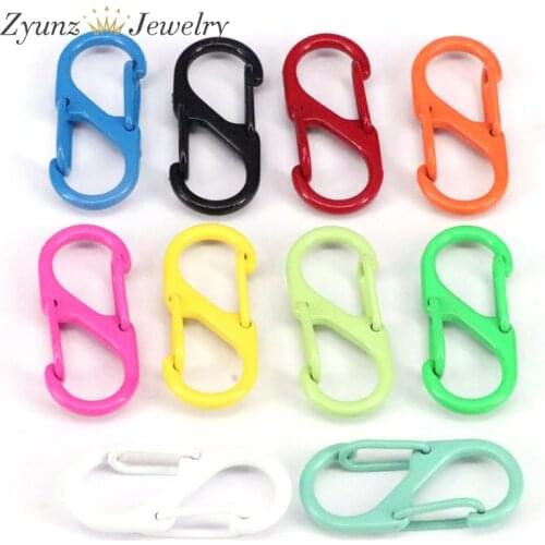 10PCS, Gold Color Enamel S Shape Charms Holder Lock Jewelry, Charm Holder Snap Lock, Clasp Lock