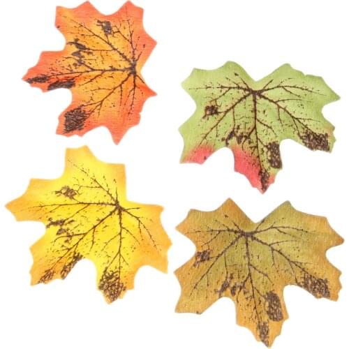 100pcs Silk Artificial Maple Leaves Multicolor Autumn Fall Leaf For Art Scrapbooking Wedding Party Christmas Gift Box Home Decor