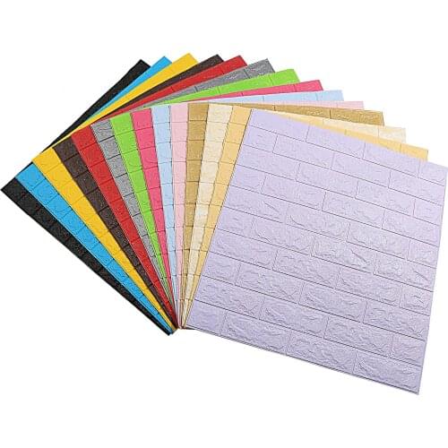15pcs 3D Wall Stickers Paper Brick Stone Self adhesive Wallpaper DIY Rustic Effect for Living Room Bedroom Wall Sticker